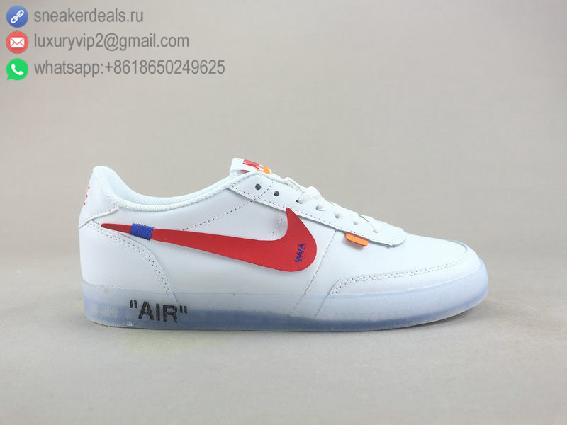 OFF-WHITE X NIKE AIR WMNS KILLSHOT 2 LOW WHITE RED LEATHER CLEAR UNISEX SKATE SHOES